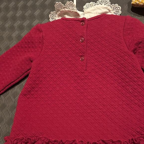 Janie and Jack quilted burgundy dress, like new, 3T - Picture 5 of 5